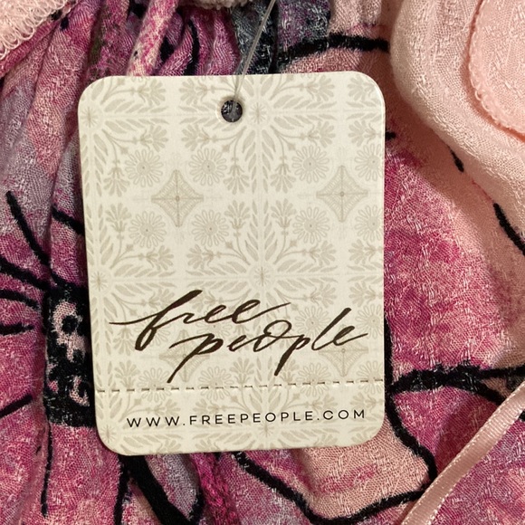 Floral Free People halter XL, pinks and black, NWT - Picture 11 of 15
